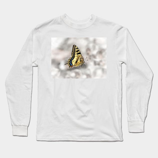 Beautiful Swallowtail Butterfly In Flight Long Sleeve T-Shirt by GrahamPrentice